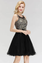 Sleeveless Aline Cocktail Party Dress Sparkly Beads Homecoming Dress