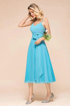 Sleeveless Chiffon Ankle Length Bridesmaid Dress Mini Beach Wedding Guest Dress