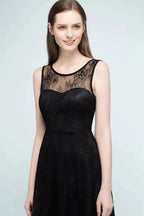 Sleeveless Lace A-line Knee Length Bridesmaid Dresses