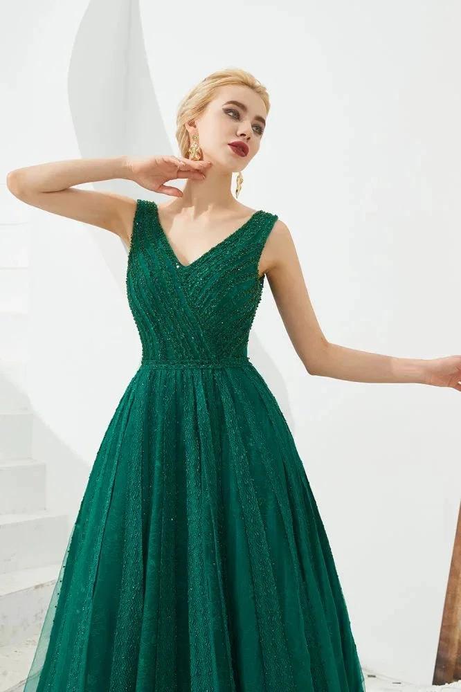 Sleeveless V-Neck aline Evening Swing Dress Backless Party Dress