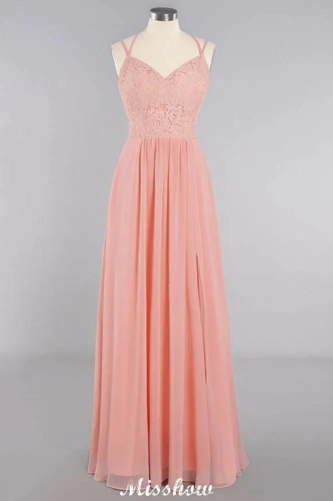 Spaghetti Slim Side Split Bridesmaid Dress Sky Blue V-Neck Wedding Party Dress