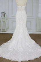 Spaghetti Strap Appliques Pretty Mermaid Elegant Wedding Dresses