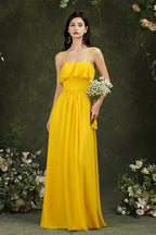 Spaghetti Strapes Split Front Aline Tulle Long Prom dress