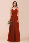 Strap Slim Floor Length Evening Dress for Bride Bridesmaid Dress