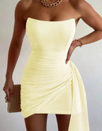 Sheath Strapless Homecoming Dress with Drape