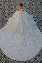 Stuning Luxus Long Sleeve Ball Gown Wedding Dresses Bridal Gown