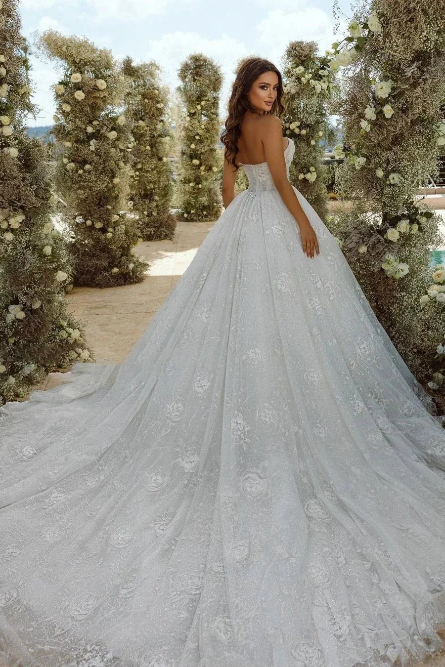 Sweetheart A-line Lace Wedding Dress With Sleeves