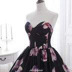 Sweetheart A Line Long Print Flower Evening Dresses