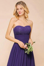 Sweetheart Chiffon Garden Bridesmaid Dress Strapless Party Dress