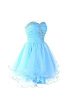 Sweetheart Organza Blue Homecoming Dresses Prom Dresses PG054