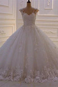 Sweetheart Princess A-line Sleeveless Appliques Lace Wedding Dress