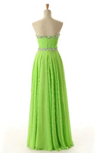 Sweetheart  Sleeveless Backless Chiffon Green Prom Dress  PG 243