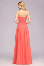Sweetheart Sleeveless Ruffle Evening Swing Dress Chiffon aline Bridesmaid Dress
