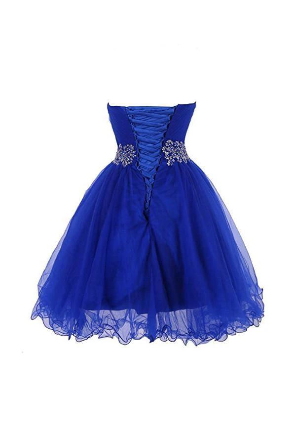 Sweetheart Tulle Cocktail Dress Homecoming Dress With Beading PG086