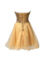 Sweetheart Tullle Sequins Homecoming Dress Short Prom Gown PG085