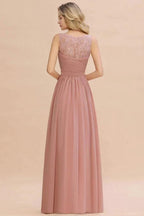 V-Neck Aline Ruffle Chiffon Bridesmaid Dress Sleeveless Floral Evening Swing Dress