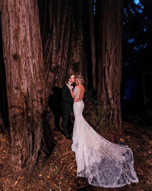 Vintage Lace Mermaid Wedding Dresses with Long Sleeves